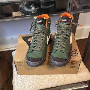 Nike Green and Orange Vintage ‘77 Blazers